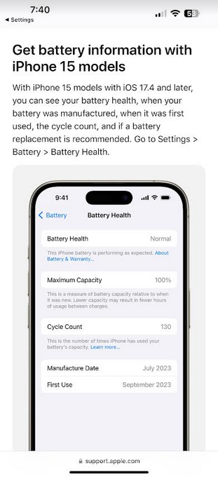 Người dùng iPhone 15 có thể kiểm tra nhanh tình trạng pin sau khi cập nhật lên iOS 17.4- Ảnh 2.