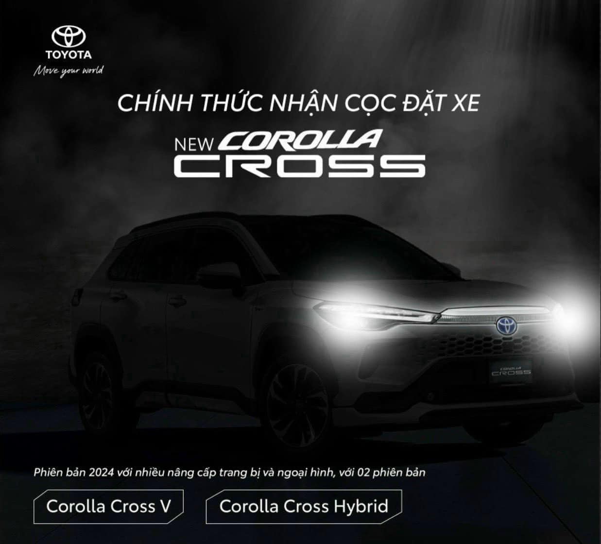 Đại lý ồ ạt nhận cọc Corolla Cross 2024: 2 phiên bản, trang bị giống hệt bản Thái, giao xe tháng 5- Ảnh 1.