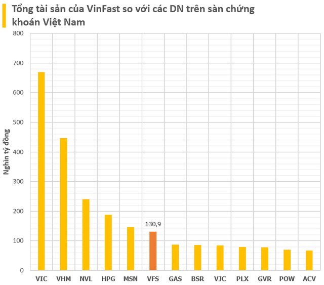 Tổng tài sản của VinFast dù nhỏ hơn Vingroup, Vinhomes, Hoà Phát, Masan… nhưng giá trị vốn hóa vượt trội, chỉ kém Vietcombank- Ảnh 1.