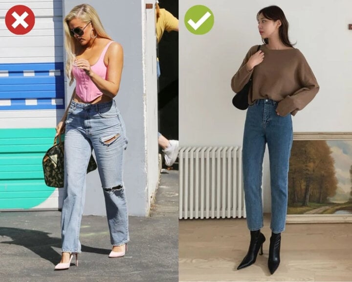 Những nàng có chiều cao khiêm tốn nên tránh các kiểu quần jeans này- Ảnh 1.