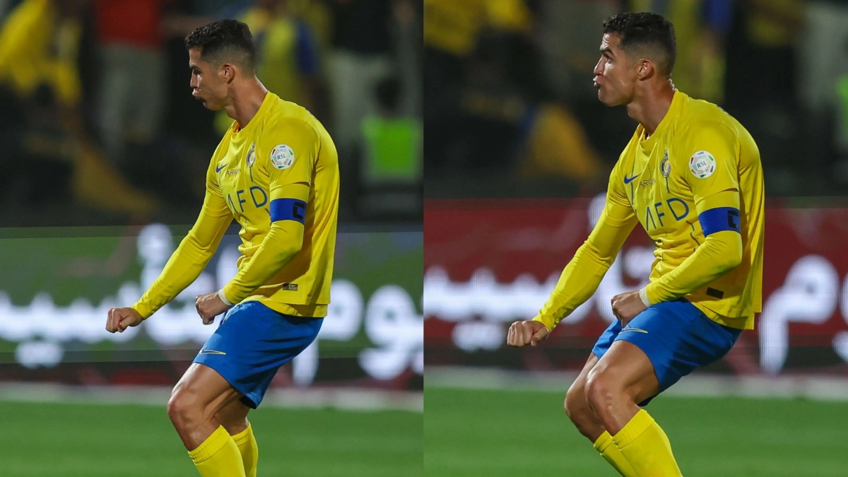 Cristiano Ronaldo hành động phản cảm trong chiến thắng của Al Nassr- Ảnh 1.