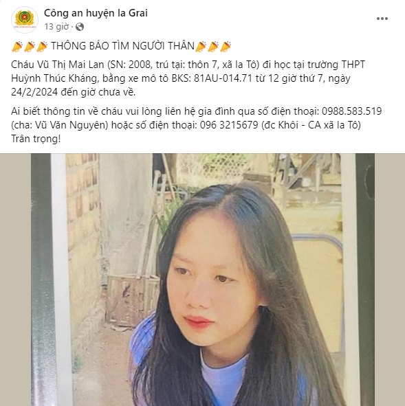 Nữ sinh 16 tuổi ở Gia Lai đi học rồi mất tích bí ẩn: Manh mối cuối cùng