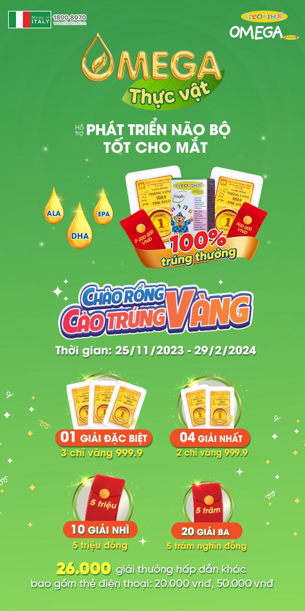 Mua Omega cho con, mẹ có cơ hội trúng ngay 2 chỉ vàng