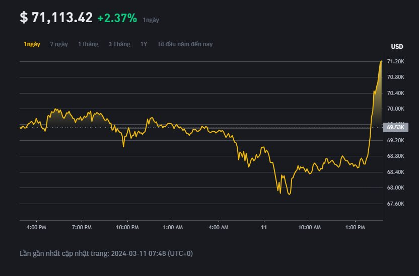 Bitcoin xác lập đỉnh lịch sử mới: Vượt 71.100 USD- Ảnh 1.