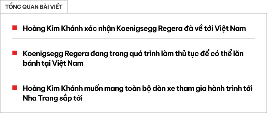 Livestream khoe dàn xe khủng, Hoàng Kim Khánh chia sẻ: Koenigsegg Regera đã về, sẽ sớm đưa tất cả 'xế cưng' đi tour tới Nha Trang- Ảnh 1.