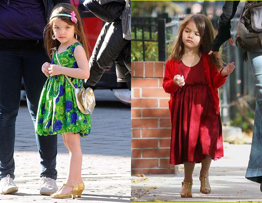 Suri Cruise mặt mộc xuề xoà xuống phố, may có ngũ quan 