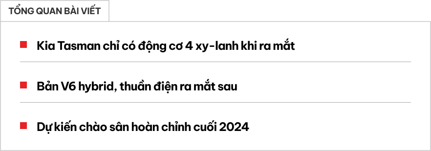 Bán tải Kia Tasman có thể dùng chung động cơ với Sorento, bản 'khủng' đấu Ranger Raptor chưa hẹn ngày ra mắt- Ảnh 1.