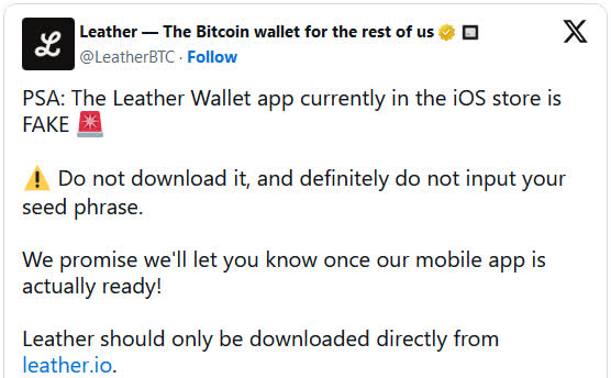 Phát hiện công cụ đánh cắp tiền điện tử giả mạo ứng dụng Leather trên Apple App Store- Ảnh 1.