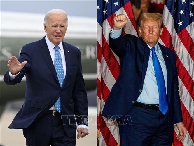 Bầu cử Mỹ 2024: Tổng thống J. Biden, ông D. Trump nỗ lực ghi điểm- Ảnh 1.