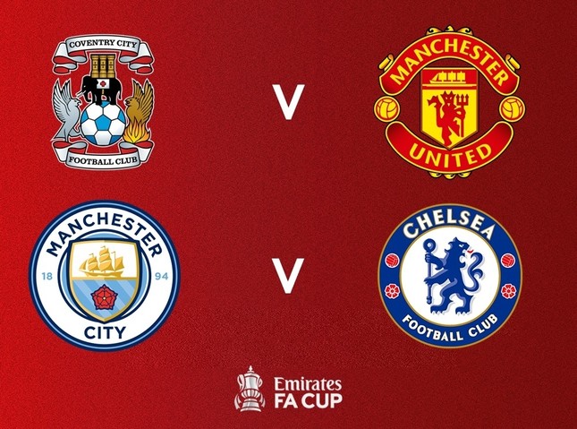 Kết quả bốc thăm bán kết FA Cup: Đại chiến Man City - Chelsea, Man United chạm trán 'ngựa ô'- Ảnh 1.