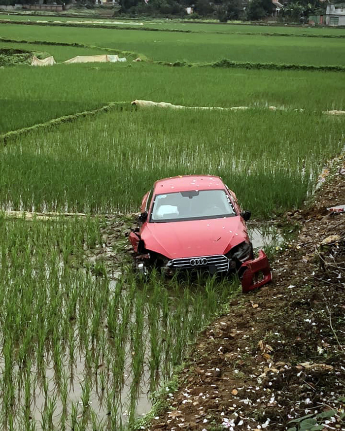 Ảnh TNGT: Mất lái Audi A6 lao thẳng xuống ruộng- Ảnh 2.