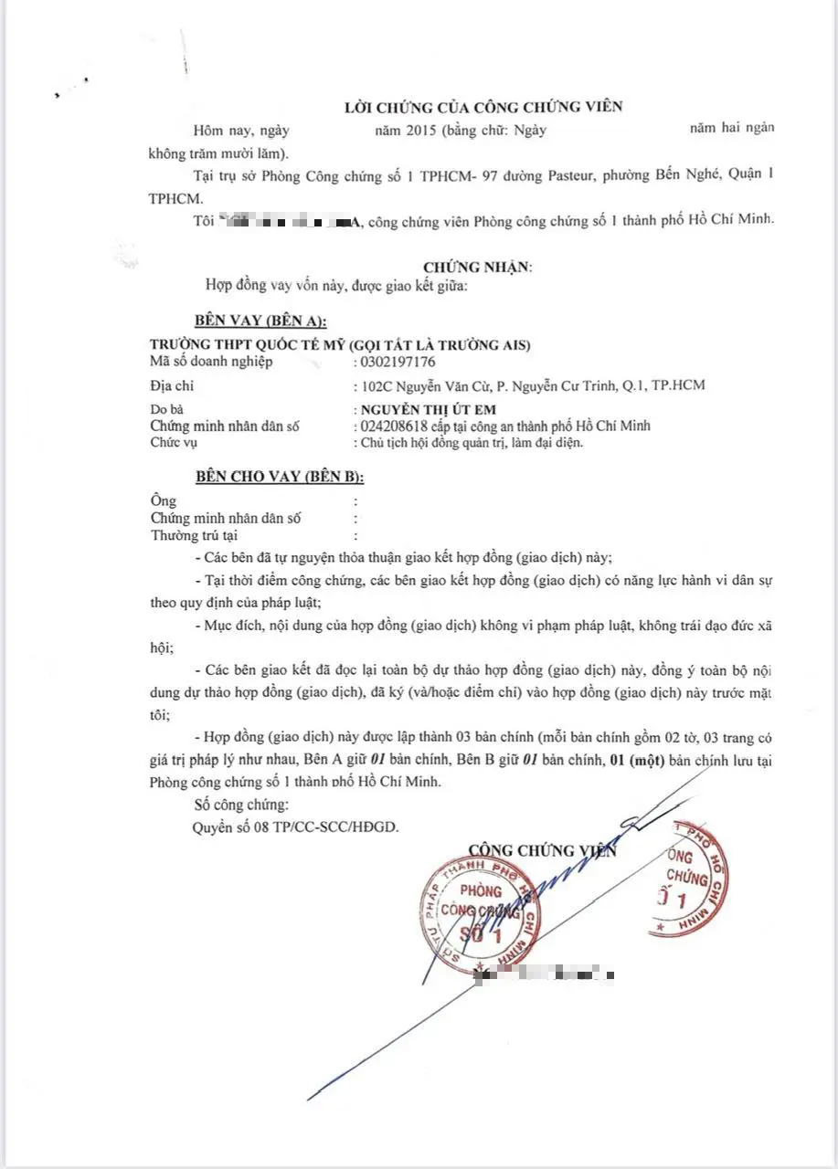 Phụ huynh tiết lộ hợp đồng cho trường quốc tế ở TP.HCM vay 2,6 tỷ đồng: Nội dung cụ thể bên trong có những gì?- Ảnh 7.