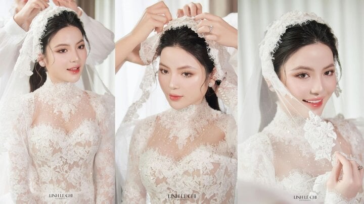Ngắm nhan sắc cô dâu Chu Thanh Huyền trong ngày cưới Quang Hải- Ảnh 4.