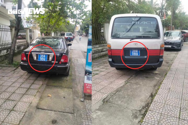 Kỳ lạ hai xe ô tô chung biển số xanh ở Hà Tĩnh- Ảnh 1.