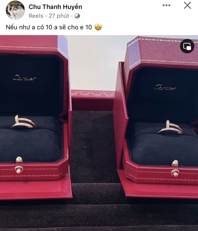Chu Thanh Huyền khoe nhẫn đôi với Quang Hải, dân mạng lập tức nhận ra cặp nhẫn này quen quen- Ảnh 1.