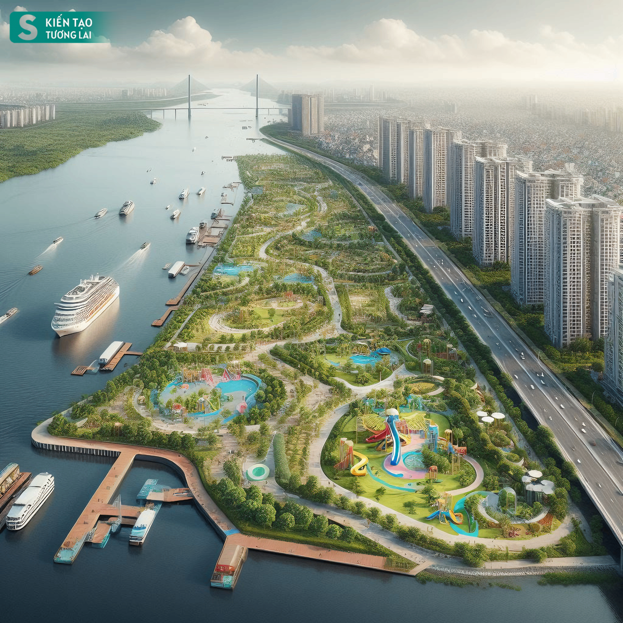 Ngắm TP ven sông Hồng đẹp ngoạn mục trong tương lai ở Hà Nội - sánh ngang với Seoul, Thượng Hải?- Ảnh 3.