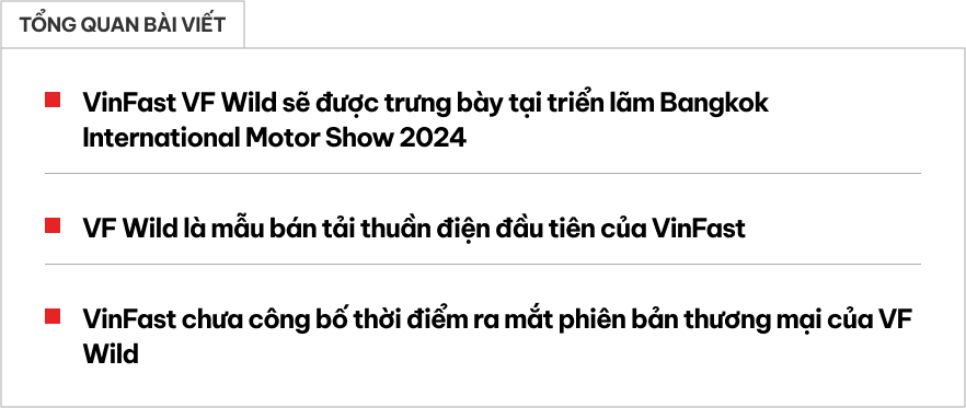 VinFast VF Wild lần đầu về ĐNÁ, trình diện Bangkok Motor Show cuối tháng này, dân tình mong xuất hiện tại triển lãm cuối năm ở Việt Nam- Ảnh 1.