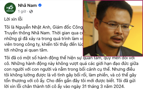 Giám đốc Nhã Nam lên tiếng xin lỗi về vụ việc &quot;làm phiền nữ nhân viên&quot;