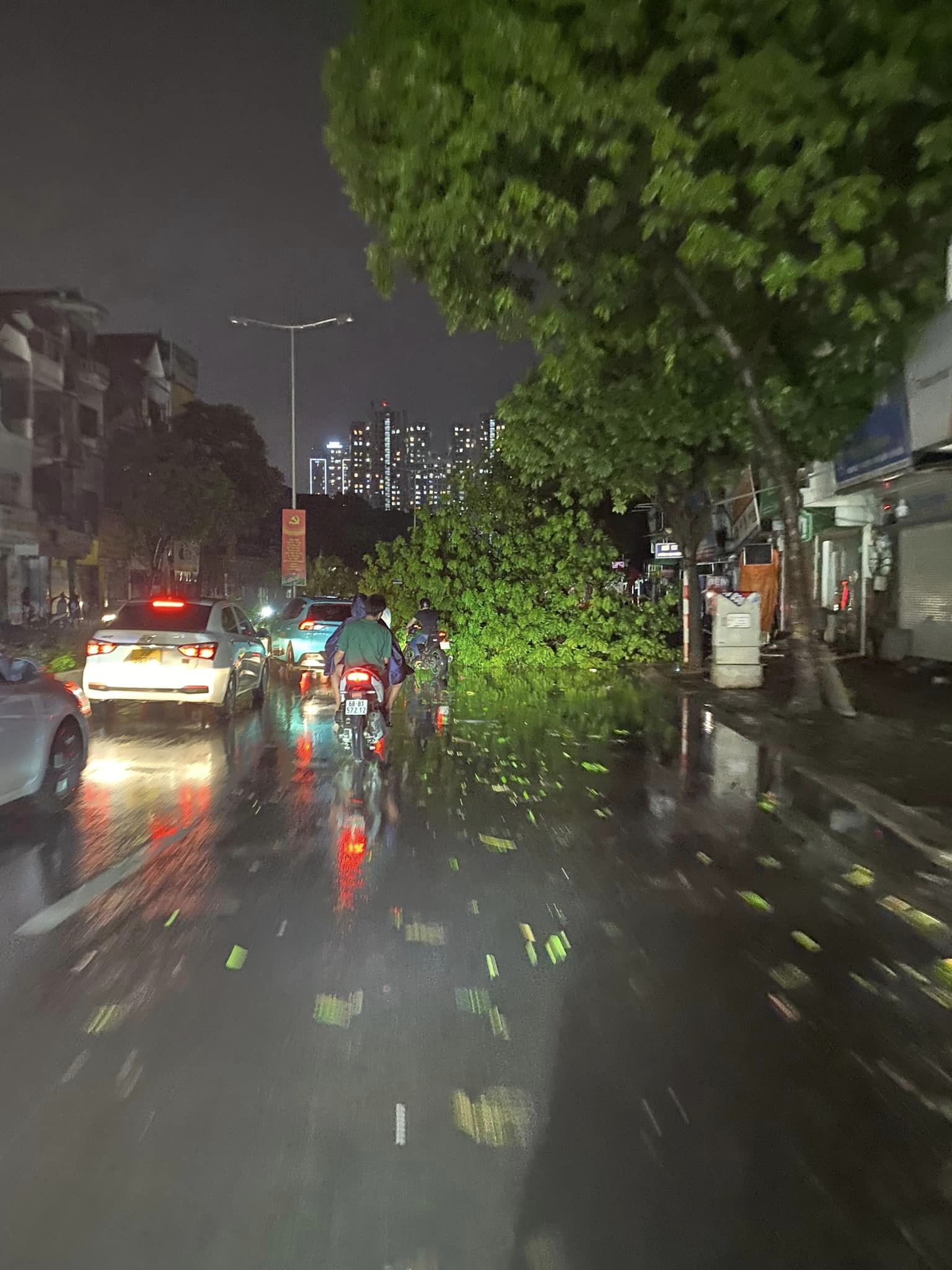 Cây đổ trên nhiều tuyến phố Hà Nội sau trận mưa lớn, đoạn clip khiến tất cả xôn xao - Ảnh 5.