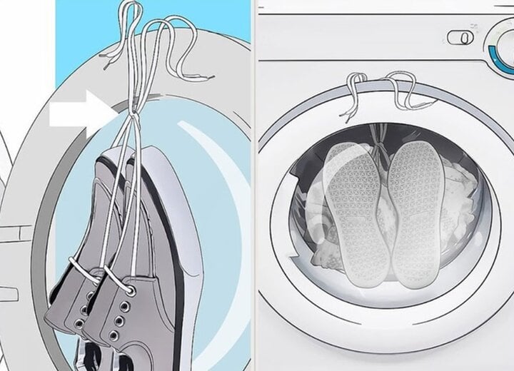 Cách làm khô giày thể thao nhanh chóng bằng máy sấy quần áo- Ảnh 2.