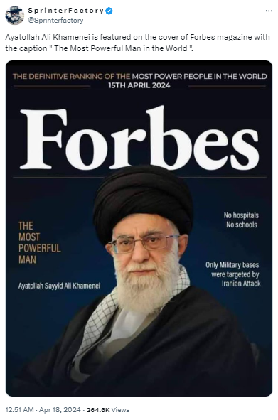 Lãnh tụ tối cao Iran được Forbes vinh danh là 'Người đàn ông quyền lực nhất thế giới': Sự thực ra sao?- Ảnh 1.