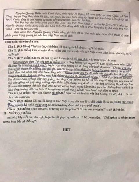 Xôn xao đề Văn cuối kỳ lớp 10 dài 3 mặt A4, đọc 30 phút không xong, đến sinh viên sư phạm còn than 