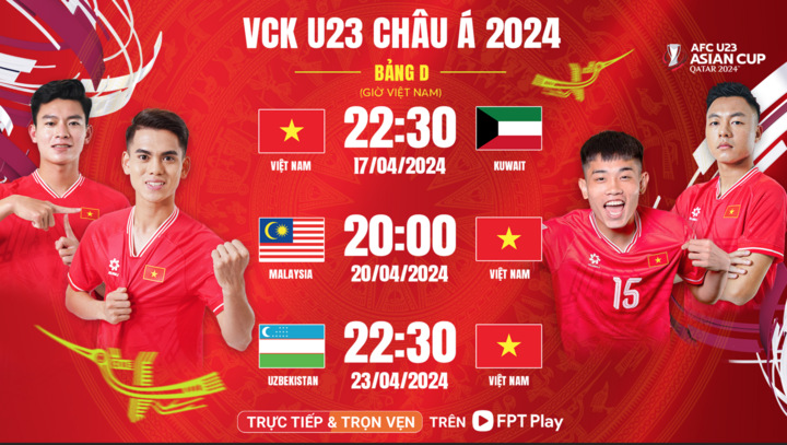 Xem trực tiếp U23 Việt Nam thi đấu vòng chung kết U23 châu Á 2024 trên kênh nào?- Ảnh 2.