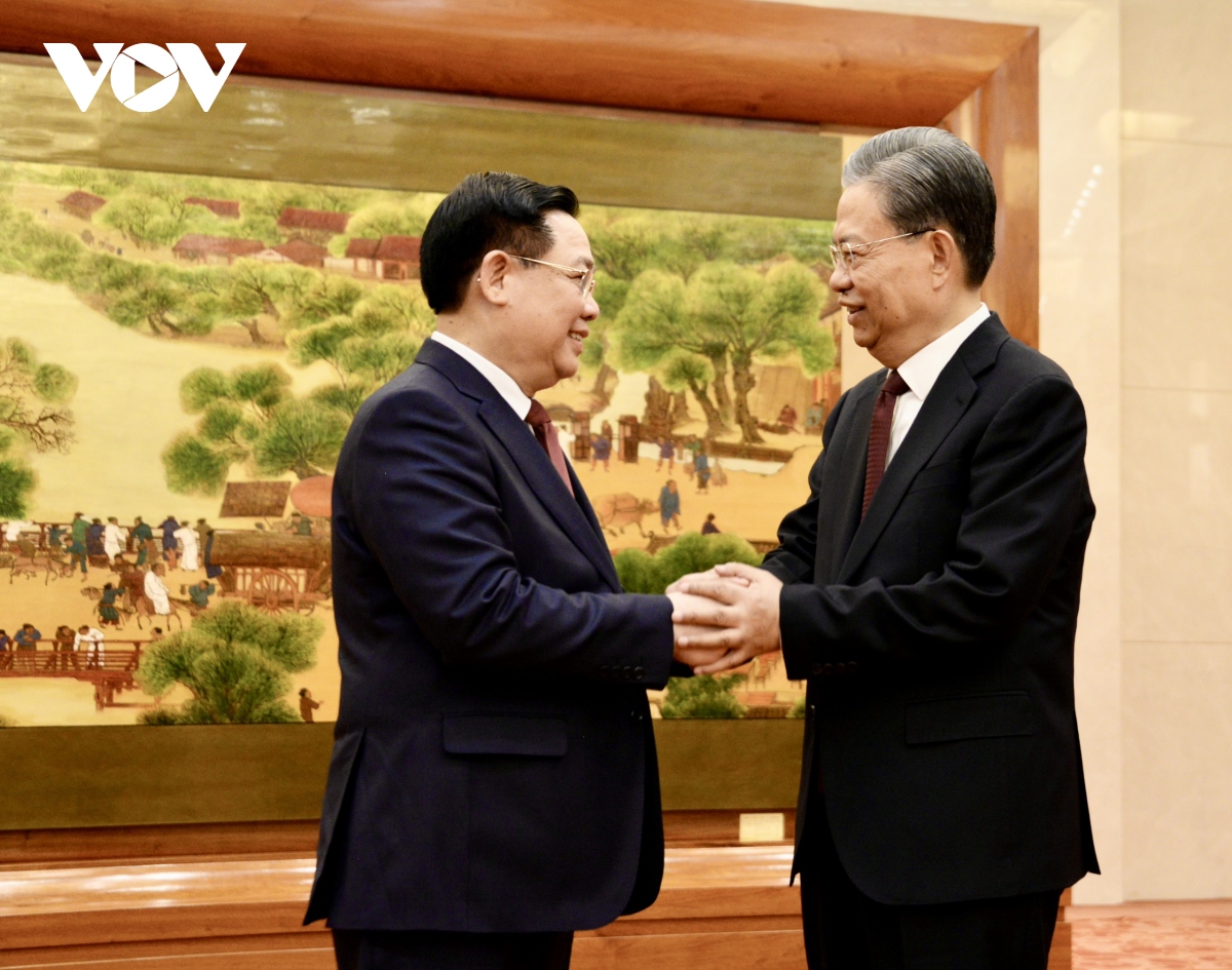 Chủ tịch Quốc hội Vương Đình Huệ hội đàm với Ủy viên trưởng Nhân đại toàn quốc Trung Quốc Triệu Lạc Tế- Ảnh 1.