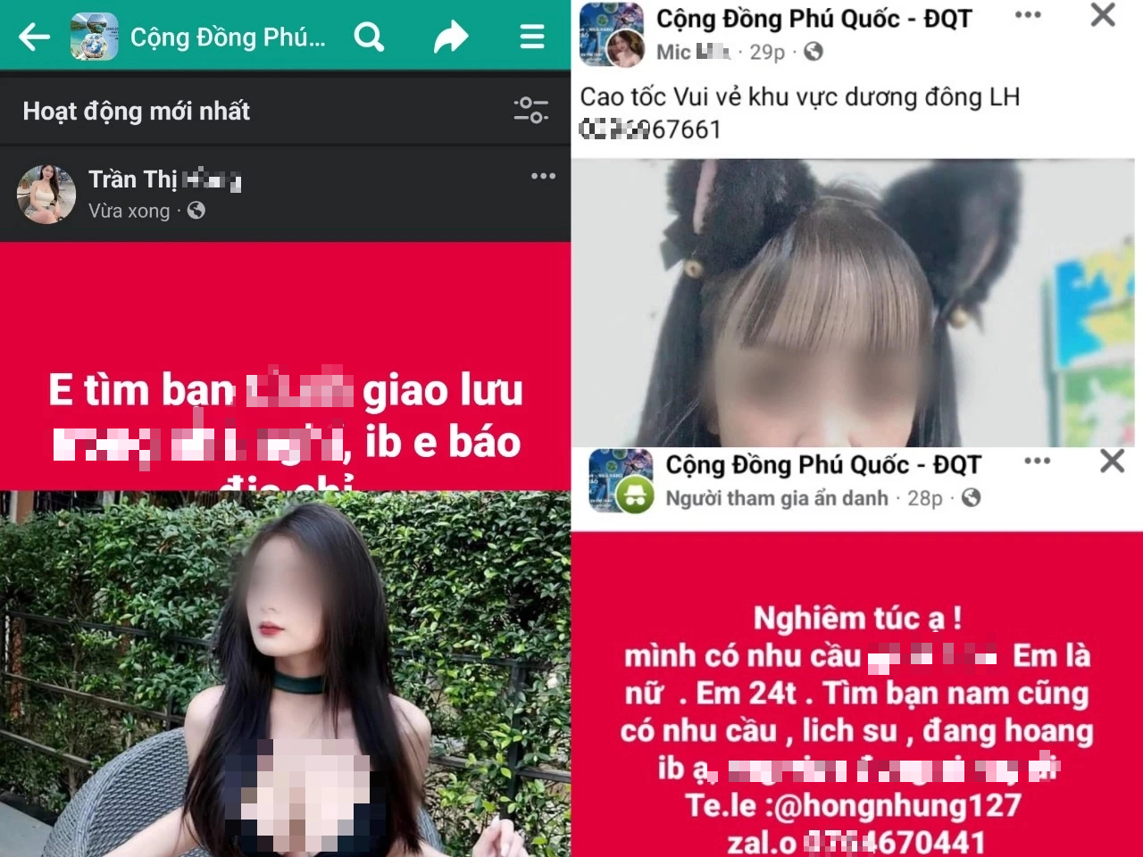 Rao bán dâm tràn lan trên các fanpage cộng đồng Phú Quốc- Ảnh 1.