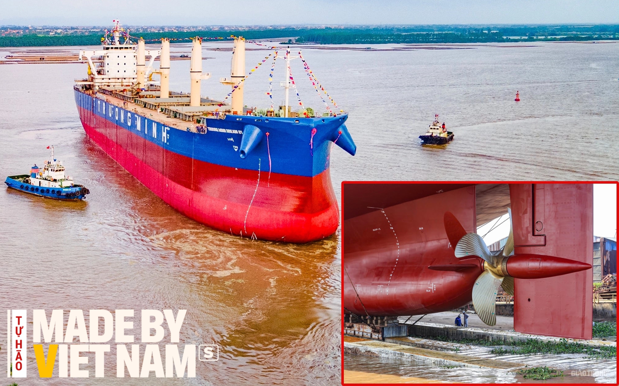 Tàu chở hàng lớn nhất lịch sử, 'made by Việt Nam' vừa được hạ thủy tại thành phố lớn thứ 3 cả nước
