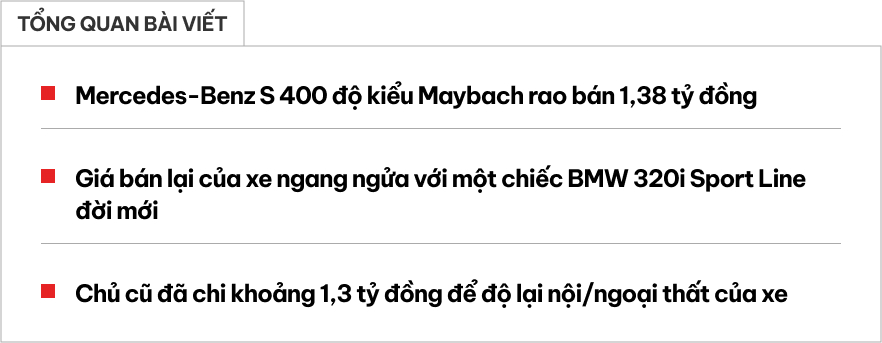 Có hơn 1,3 tỷ muốn ‘chơi’ Mercedes S-Class độc đáo thì đây là lựa chọn tham khảo: Độ Maybach tốn tiền tỷ, nội thất phong cách Hermes- Ảnh 1.