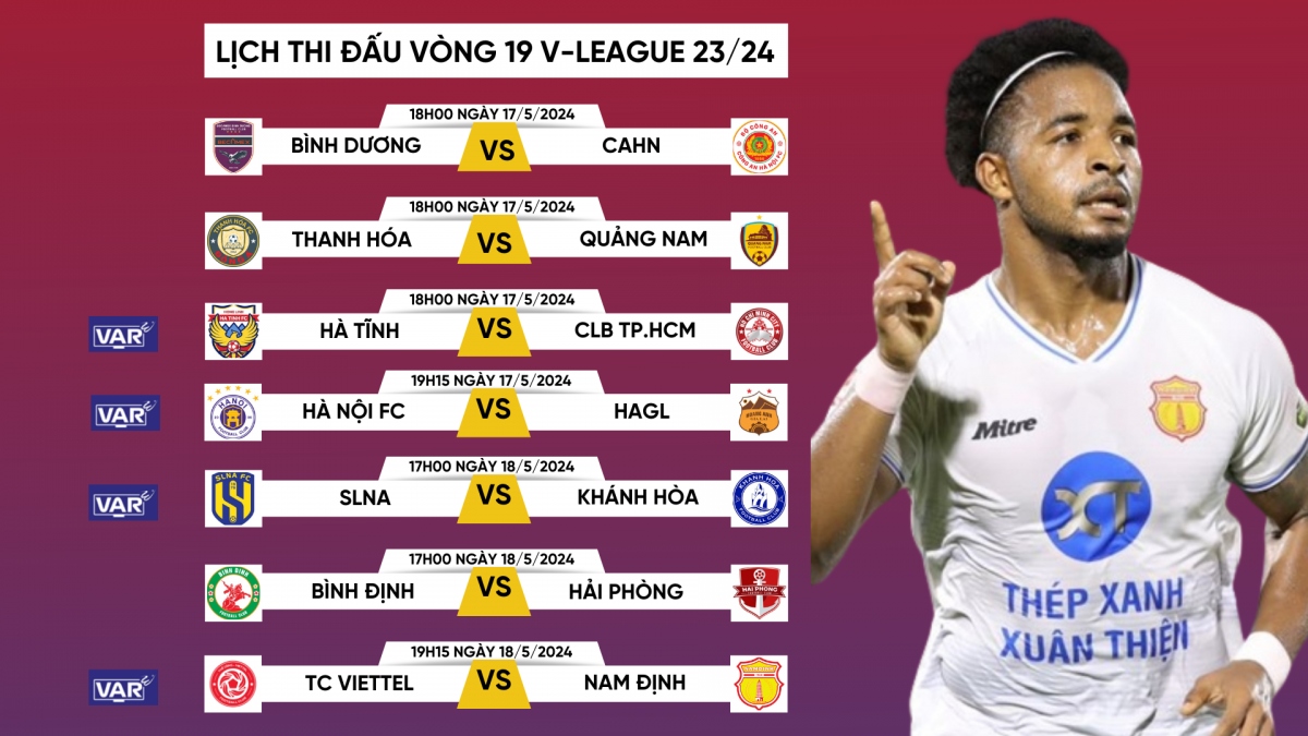 Lịch thi đấu vòng 19 V-League 2023/2024: VPF sử dụng VAR 