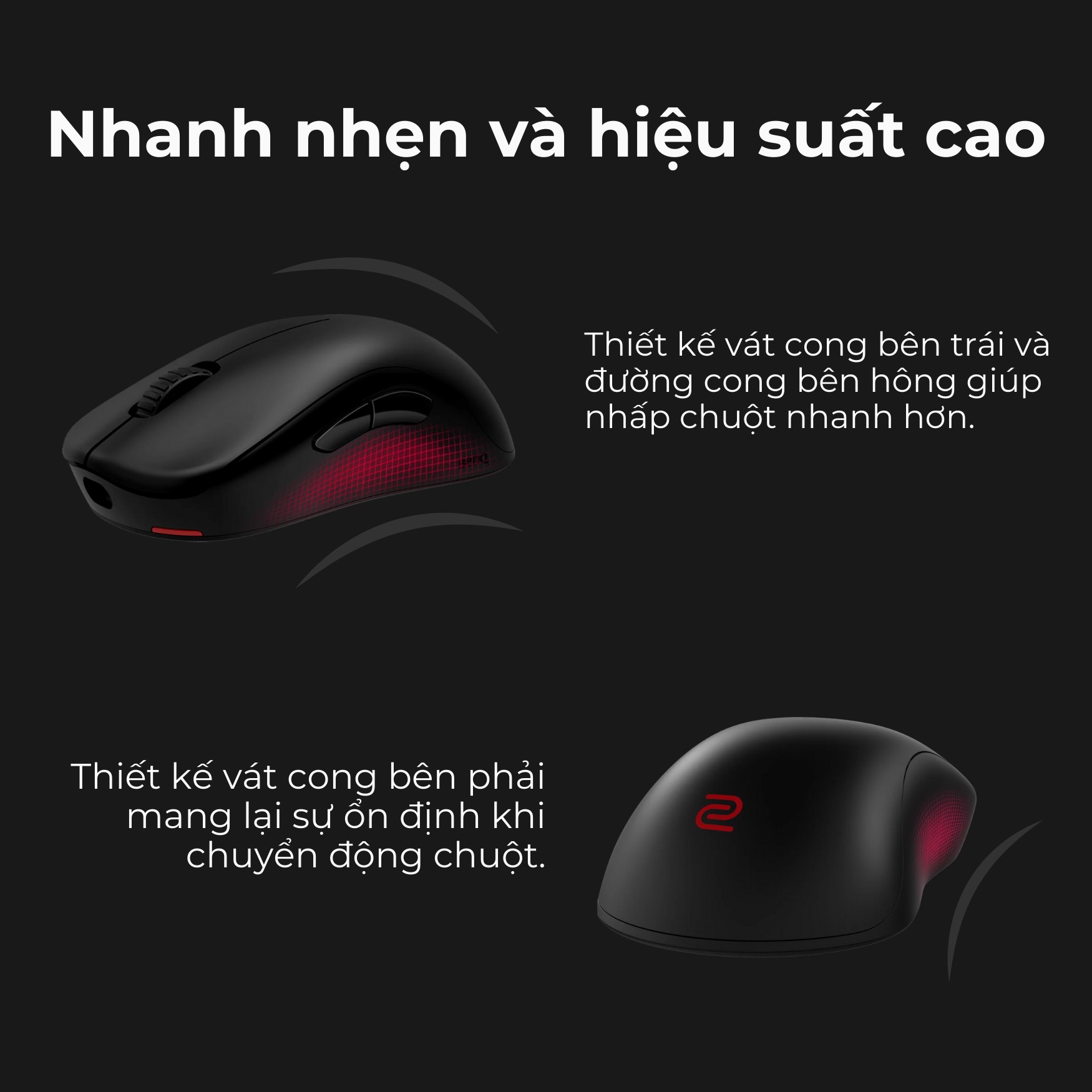 BenQ ZOWIE U2 - Chuột không dây đối xứng đầu tiên dựa trên khoa học thể thao ra mắt- Ảnh 2.