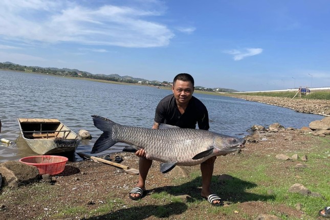 Câu được cá trắm đen 'khủng' hơn 36kg ở hồ nước đẹp nhất Buôn Ma Thuột- Ảnh 1.