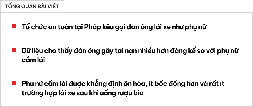 'Lái xe như phụ nữ mới là tốt, mới giảm được tai nạn'- Ảnh 1.