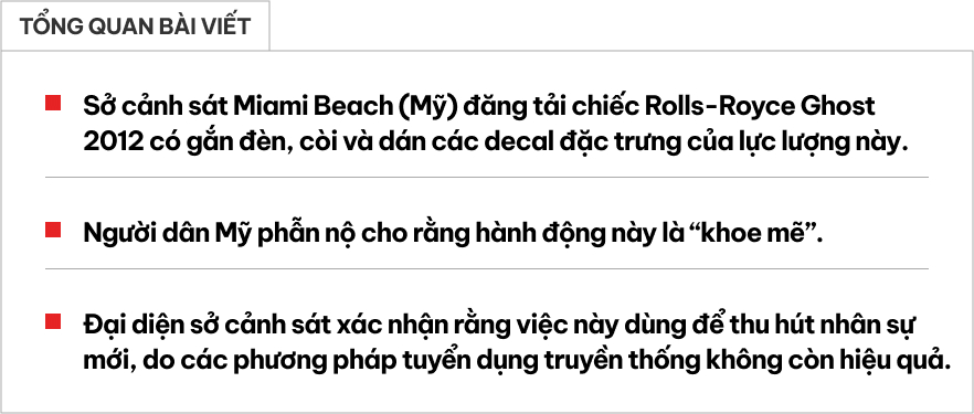 Sử dụng xe Rolls-Royce để tuyển dụng, một sở cảnh sát ở Mỹ bị người dân "phẫn nộ"- Ảnh 1.