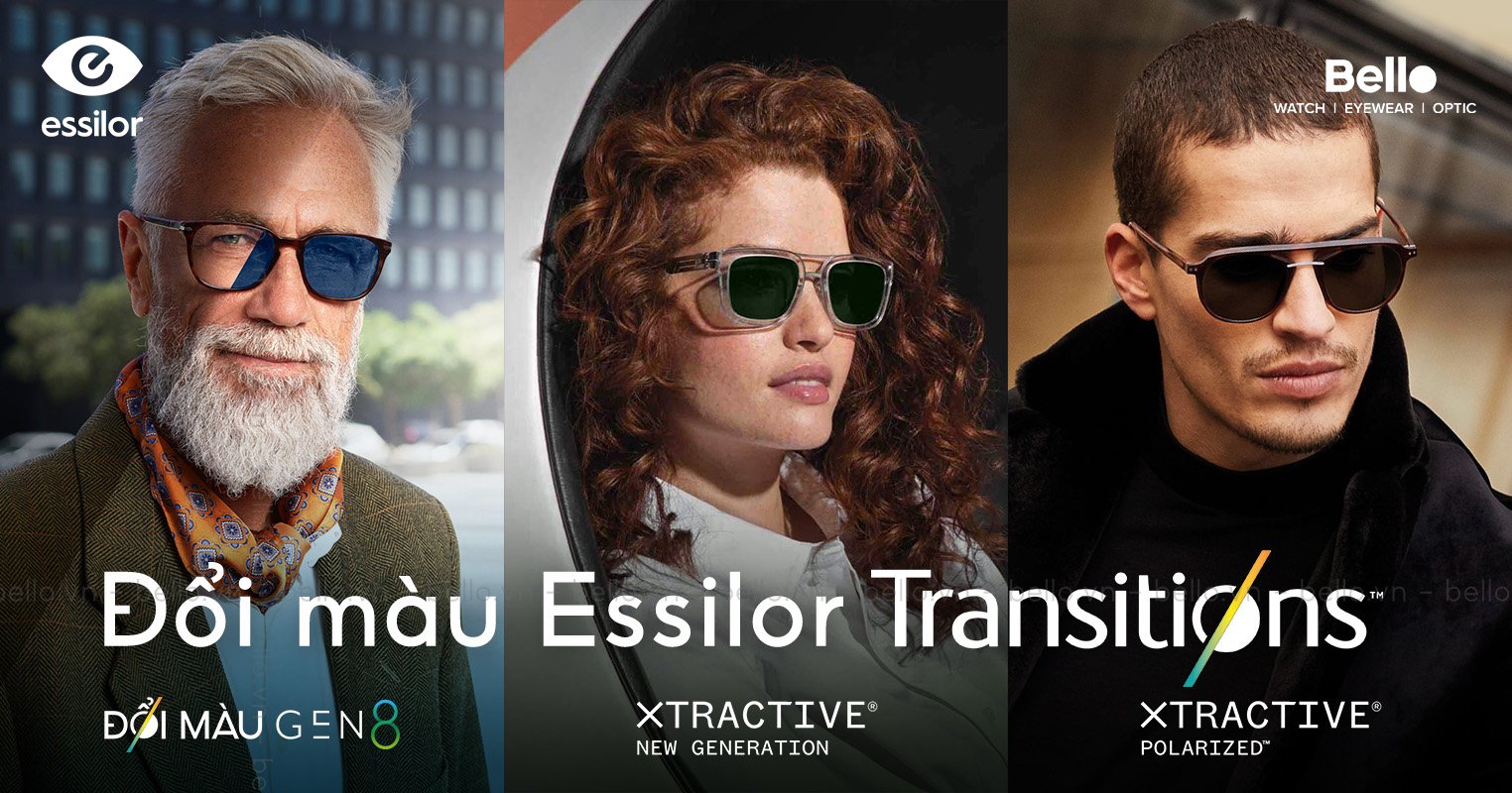 Giảm tới 30% tròng kính đổi màu Essilor Transitions tại Bello Eyewear Colorful Summer Sale 2024- Ảnh 2.