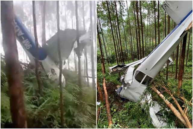 Trực thăng Malaysia gặp nạn: Toàn bộ thân máy bay biến dạng, video hé lộ khung cảnh hiện trường- Ảnh 1.