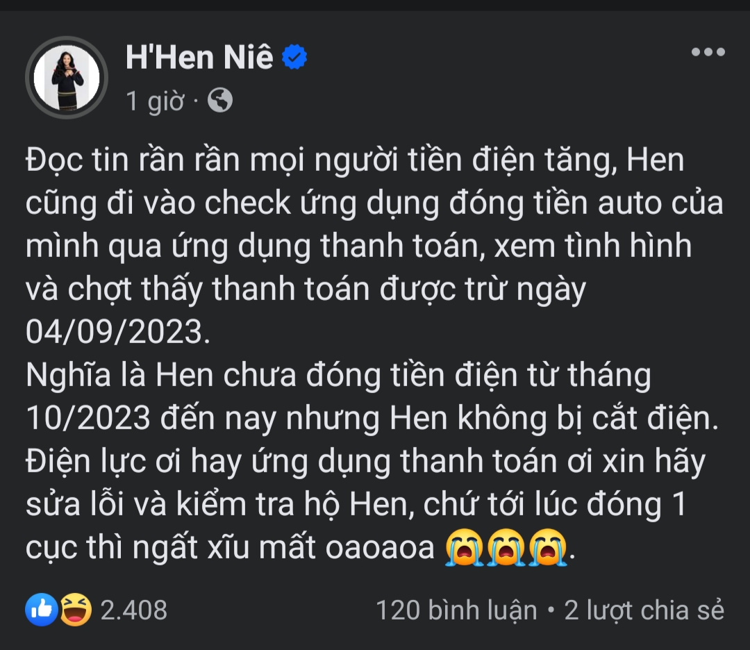 Hoa hậu H’Hen Niê nợ tiền điện 7 tháng?- Ảnh 1.