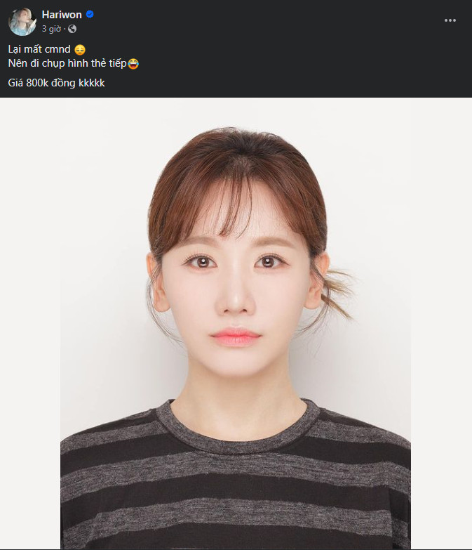 Hari Won khoe nhan sắc qua ảnh thẻ, netizen 