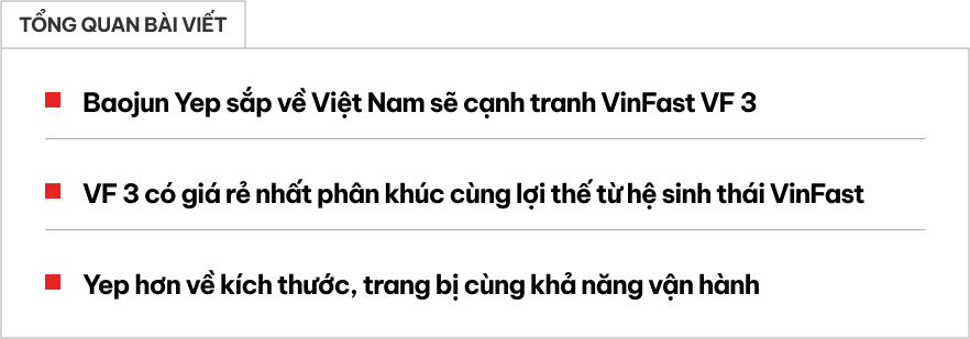 Bị VF 3 đè với giá sốc, Baojun Yep sắp về Việt Nam vẫn còn cửa cạnh tranh nếu tận dụng tốt các điểm mạnh này!- Ảnh 1.