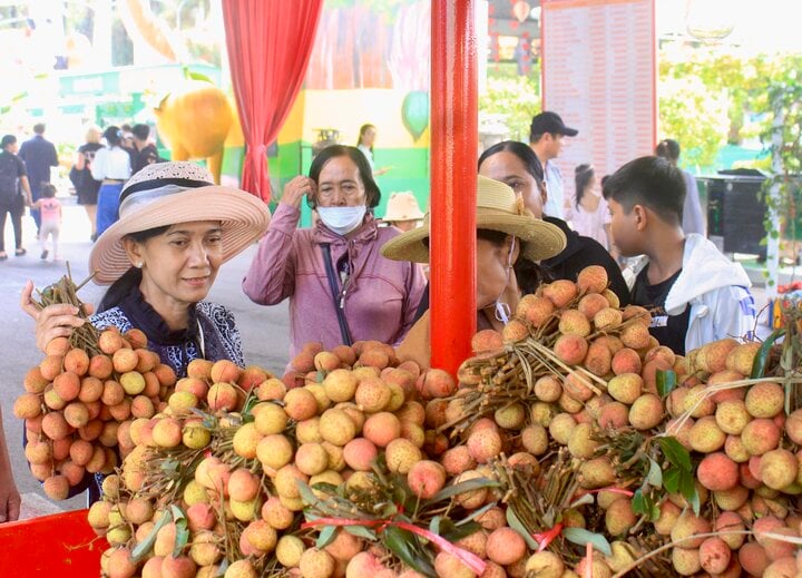 Sầu riêng, vải thiều, bơ khổng lồ... rẻ bất ngờ, khách tấp nập 'mua sập sàn'- Ảnh 6.