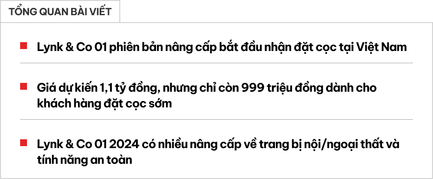 Lynk & Co 01 sắp về phiên bản mới: Bổ sung nhiều trang bị, giá dự kiến 1,1 tỷ đồng, khách mua sớm chỉ ngang giá CX-5- Ảnh 1.