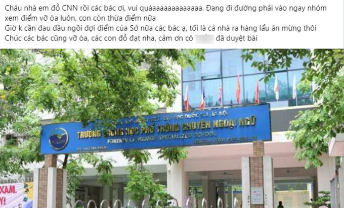 Bà mẹ Hà Nội hào hứng khoe con đỗ Chuyên Ngoại ngữ, phụ huynh khác vào "thả" nhẹ 1 câu nhận "gạch đá"- Ảnh 1.