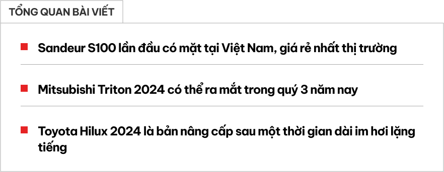 Nhiều bán tải mới ra mắt Việt Nam năm nay đấu Ranger: Triton 2024 lột xác, có mẫu lần đầu xuất hiện, giá dưới 500 triệu đồng- Ảnh 1.