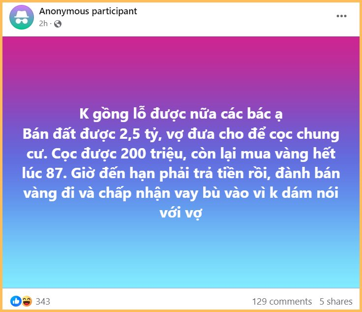 Giấu vợ mang tiền mua nhà đi đu đỉnh vàng: Giờ nhà không có, từ có tiền tỷ thành ra nợ nần- Ảnh 2.