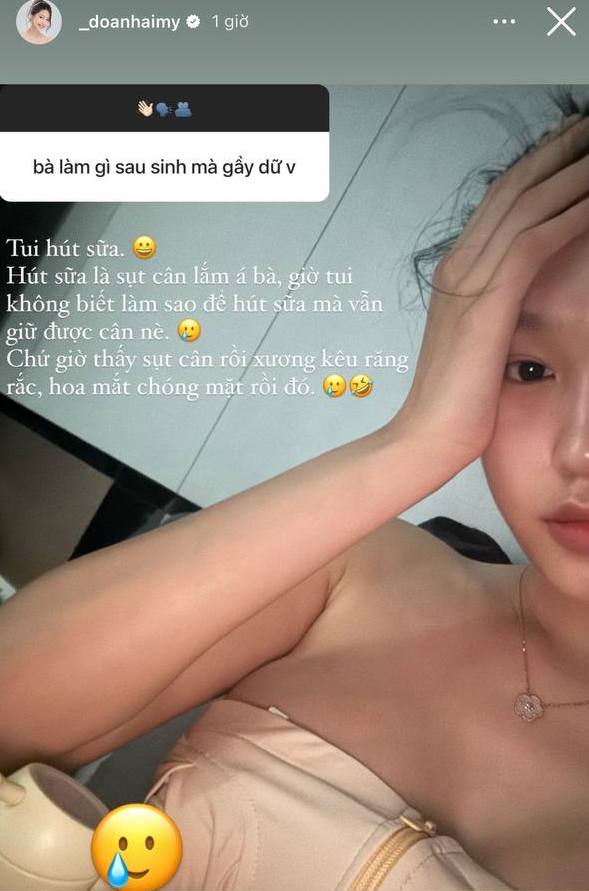 Doãn Hải My sụt cân, "xương kêu, hoa mắt chóng mặt" sau sinh, hồi tưởng chuyện con bị dây rốn quấn quanh cổ nhưng mình vẫn quyết sinh thường- Ảnh 1.