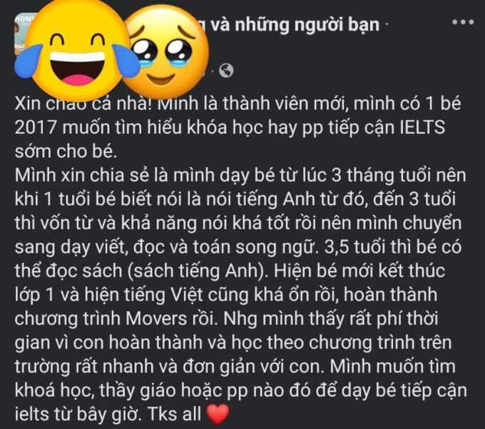 Con mới 7 tuổi, bố mẹ đã lên mạng xin bí quyết... học IELTS, ai đọc xong cũng nhăn mặt: Cuộc sống của các cháu bé giờ áp lực thế!- Ảnh 1.