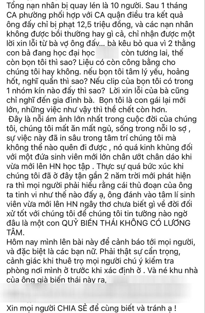 Sốc: Thêm vụ chủ trọ tại Hà Nội lắp camera quay lén trong phòng tắm nữ sinh, thản nhiên thừa nhận "mình lắp lâu rồi"- Ảnh 2.