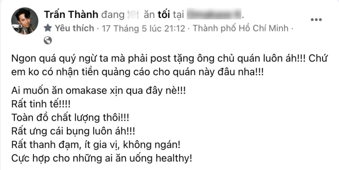 Nhà hàng Omakase vướng lùm xùm liên quan Trấn Thành: Được nam MC hết lời khen ngợi nhưng giờ lại nhận về hàng ngàn lượt phẫn nộ?- Ảnh 2.